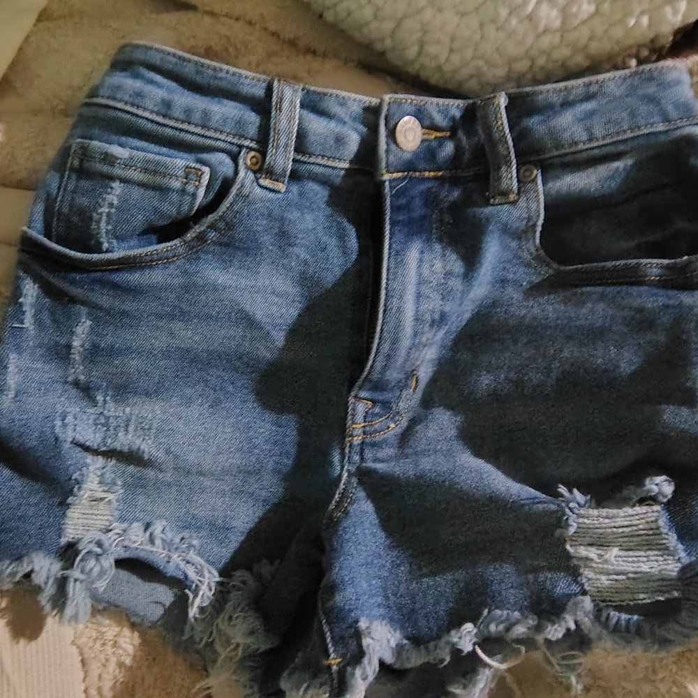 Distressed Denim Shorts
